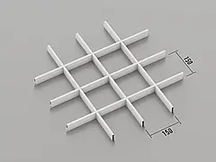 Підвісна стеля Грильято 150*150 Білий RAL 9003