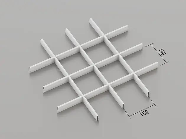 Підвісна стеля Грильято 150*150 Білий RAL 9003, фото 1