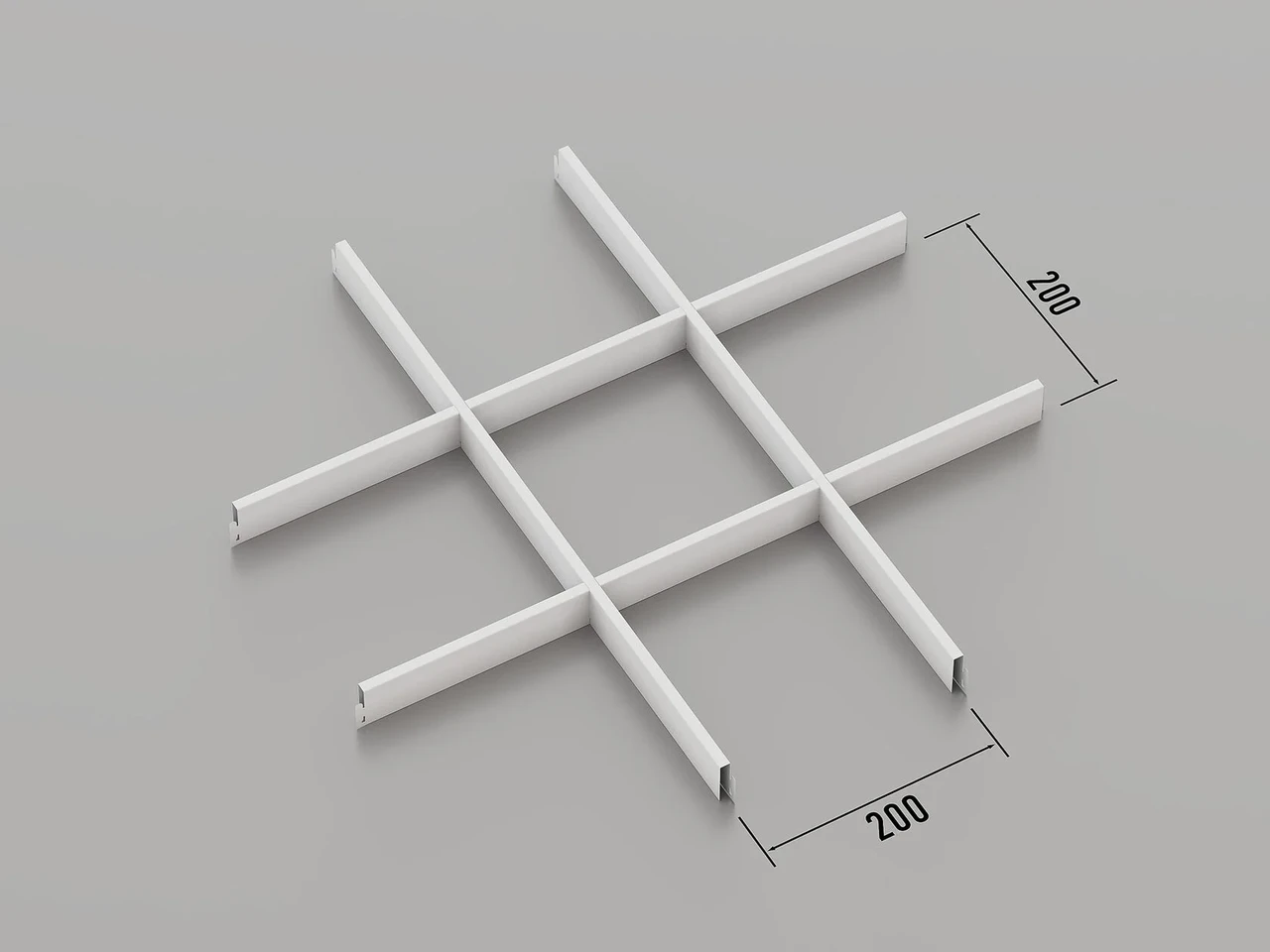 Підвісна стеля Грильято 200*200 Білий RAL 9003