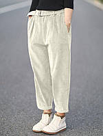 Жіночі теплі вельветові брюки на флісі великого розміру, фото 4