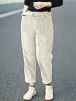 Жіночі теплі вельветові брюки на флісі великого розміру, фото 7