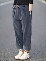 Жіночі теплі вельветові брюки на флісі великого розміру, фото 2