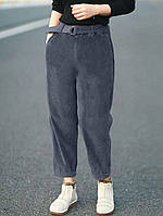 Жіночі теплі вельветові брюки на флісі великого розміру, фото 5