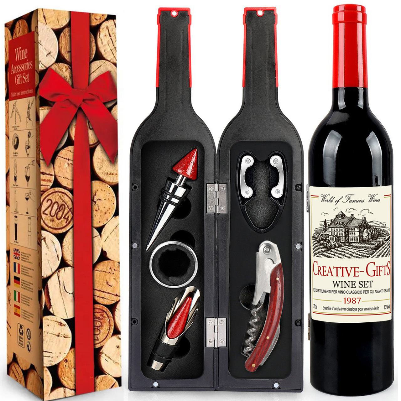 Винний набір у подарунковій упаковці 5 предметів, фото 1