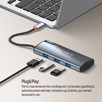 Док-станція 5в1 Type-C ColorWay CW-HUB01 PD Type-C/3*USB 3.0/HDMI 4K, фото 5