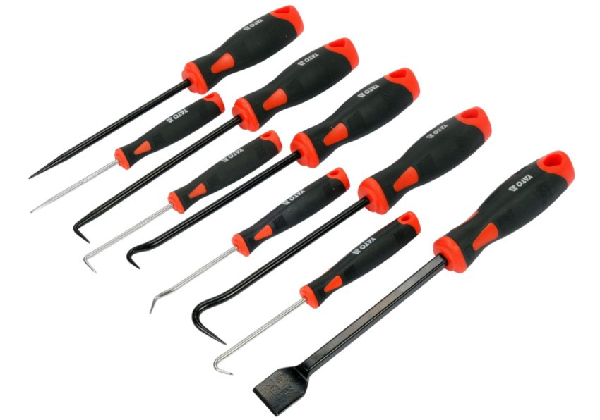 Набір гаків, сребок для ущільнення, шило, для слюсарних робіт, 9шт. Yato YT-08426