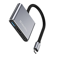 USB хаб (док-станція) СolorWay USB-C 3-в-1 Type C PD 100W/USB3.0/HDMI 4К, фото 9