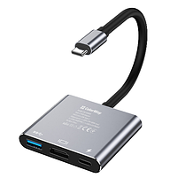 USB хаб (док-станція) СolorWay USB-C 3-в-1 Type C PD 100W/USB3.0/HDMI 4К, фото 8