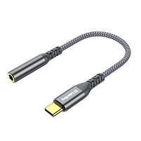 Адаптер перехідник ColorWay USB-C to 3.5 мм Female Audio 14 см сірий, фото 3