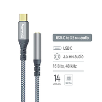 Адаптер перехідник ColorWay USB-C to 3.5 мм Female Audio 14 см сірий, фото 6