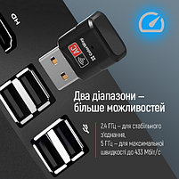 Адаптер СolorWay Wi-Fi дводіапазоний (2.4ГГц/200Мбіт + 5ГГц/433Мбіт), фото 4