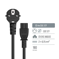 Кабель ColorWay живлення CEE7/7-C5, 1.8 м чорний, фото 3