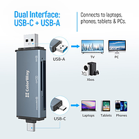 Кардрідер ColorWay USB 2.0/USB-C to CF/SD/MicroSD, фото 6