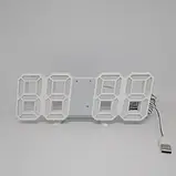 Електронний годинник LY 1089 Білий, настільний з будильником і термометром, фото 2