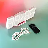 Електронний годинник LY 1089 Білий, настільний з будильником і термометром, фото 4