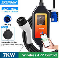 Зарядне для електромобіля Ipengen 7 кВт 32A 1-фазне Type2 WIFI