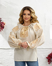 Вишиванка жіноча ("конопляний" льон) "Золота феєрія"