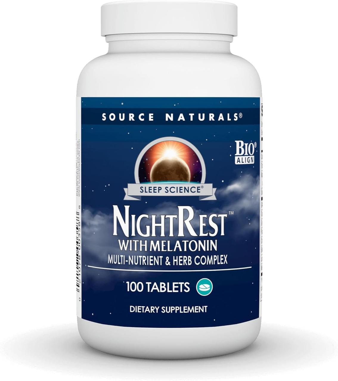 Source Naturals Sleep Science® NightRest With Melatonin 100 таблеток, фото 1