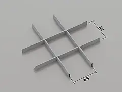 Підвісна стеля Грильято 200*200 Срібний металик ( сірий ) RAL 9006