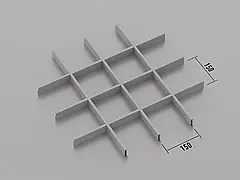 Підвісна стеля Грильято 150*150 Срібний металик ( сірий ) RAL 9006