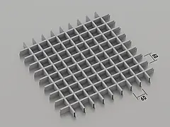 Підвісна стеля Грильято 60*60 Срібний металик ( сірий ) RAL 9006