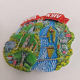 Магніт. Полікераміка Карта Києва (червона стрічка)(16687), фото 3