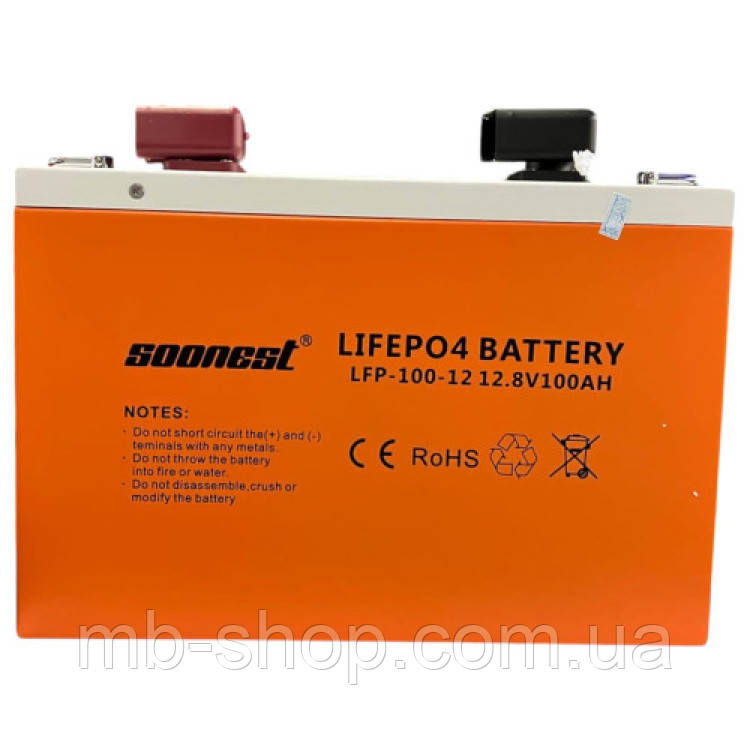 Акумулятор LiFePO4 EL12.8V 100Ah з BMS літій-залізо-фосфатна батарея для сонячних систем, ІБП та електротранспорту, фото 1