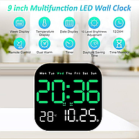 Годинник Deepfox DS-6650 LED цифровий електронний настінний Будильник Дата Температура 18,5х18,5см, фото 4