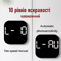 Годинник Deepfox DS-6650 LED цифровий електронний настінний Будильник Дата Температура 18,5х18,5см, фото 9