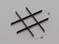 Підвісна стеля Грильято 200*200 Чорний RAL 9005
