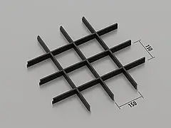 Підвісна стеля Грильято 150*150 Чорний RAL 9005