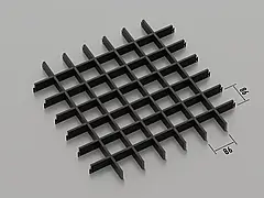 Підвісна стеля Грильято 86*86 Чорний RAL 9005