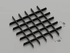 Підвісна стеля Грильято 100*100 Чорний RAL 9005