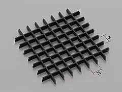 Підвісна стеля Грильято 75*75 Чорний RAL 9005