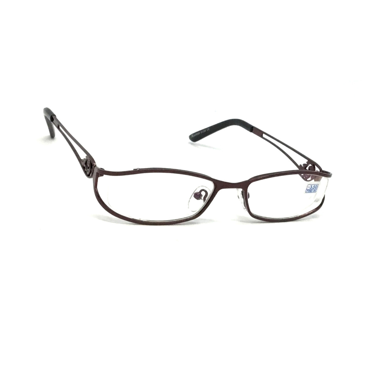 Жіночі металеві окуляри 8158 бордо з бліковою лінзою