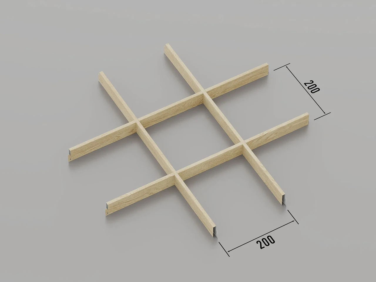 Підвісна стеля Грильято 200*200 Світле дерево