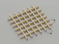 Підвісна стеля Грильято 86*86 Світле дерево