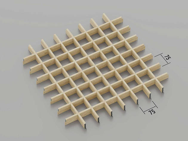 Підвісна стеля Грильято 75*75 світле дерево, фото 1
