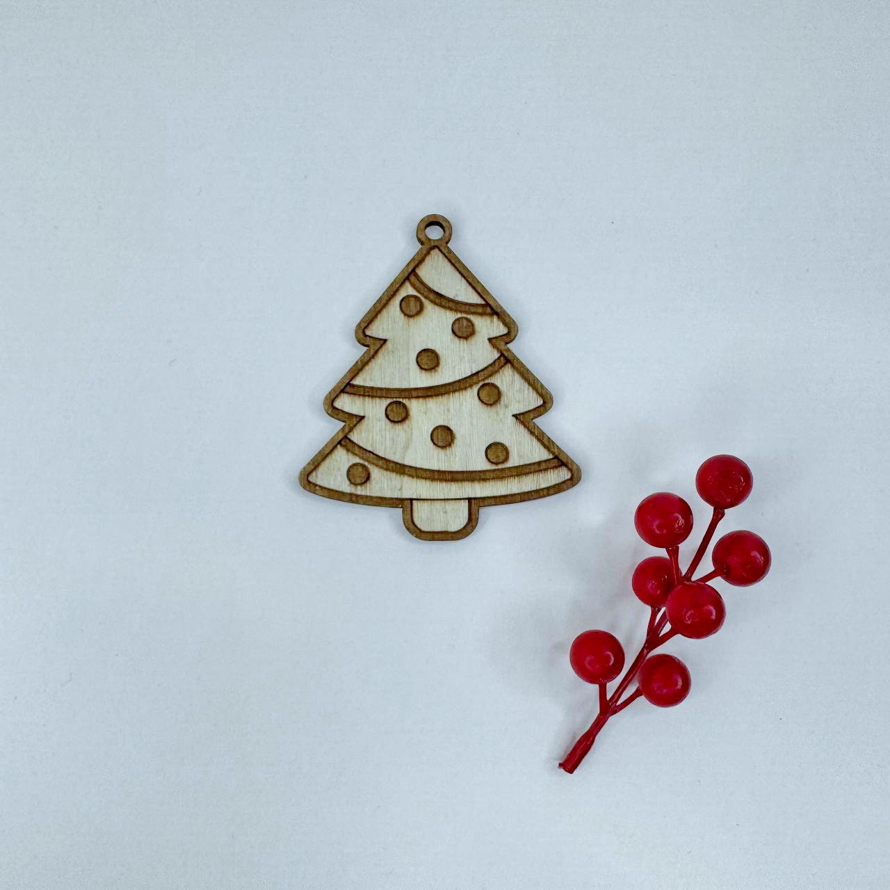 Дерев'яна новорічна іграшка "Ялинка", 9 см, фото 1