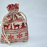 Подарункові мішечки, 10*14 см, новорічні, фото 3