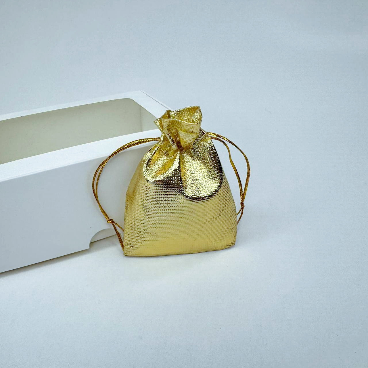 Подарункові мішечки, 7*9 см, золотисті, фото 1