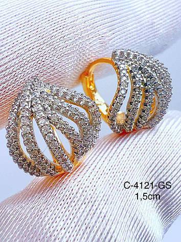 Сережки Xuping позолота+родiй, фото 1