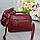 Жіноча сумка валізка кросбоді красива червона екошкіра, фото 2