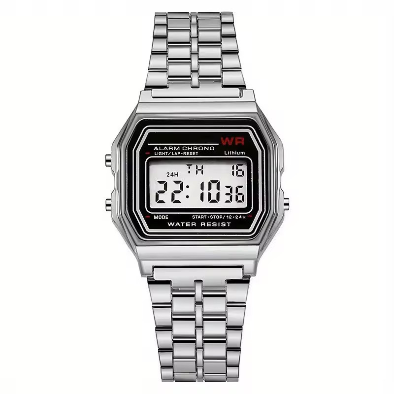 Чоловічий електронний годинник у ретро стилі Casio/Montana срібний