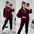 Костюм кофта і штани Матеріал: турецький велюр плюш Мод: 771-988 Кольори: графітовий, смарагд, бордо, фото 9