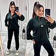 Костюм кофта і штани Матеріал: турецький велюр плюш Мод: 771-988 Кольори: графітовий, смарагд, бордо, фото 7