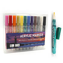 Акриловий маркер фарба RIANCY 043024-12, 12 кольорів
