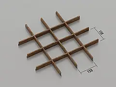Підвісна стеля Грильято 150*150 Темне дерево