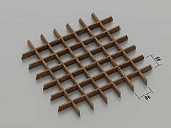 Підвісна стеля Грильято 86*86 Темне дерево