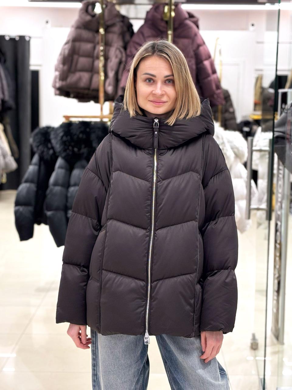 Пуховик жіночий Chanevia 25560 SEAL BROWN, фото 1